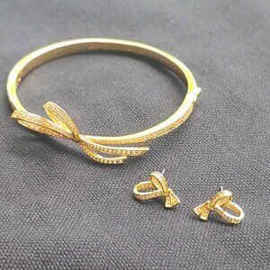 Kate Spade Bow Bangle Tennis Bracelet and Earrings Set